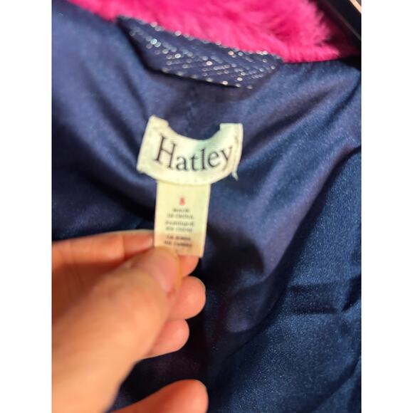 Hatley 8 rainbow 3 bold color fair fur jacket lined side entry pockets euc - Picture 7 of 8